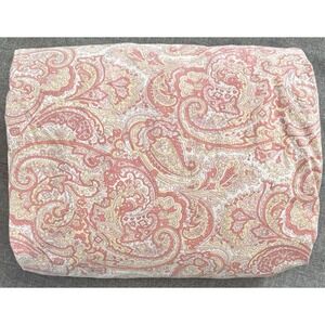 Ralph Lauren RLR King Fitted Sheet Pink Coral Paisley Cottagecore Cotton Boho